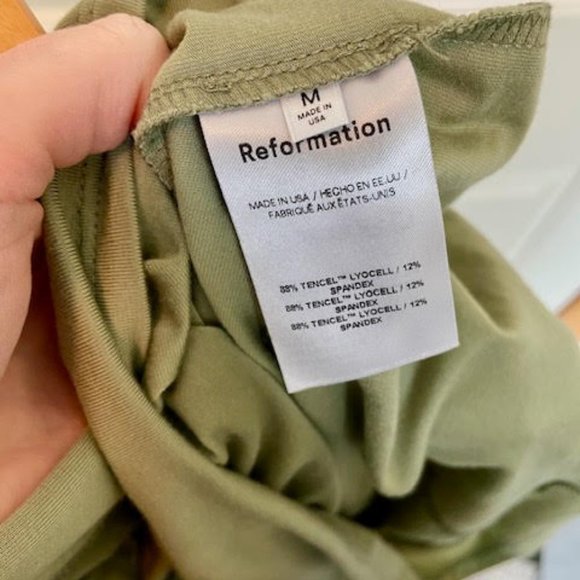 Reformation Toulon Knit Dress Size Medium Sage Artichoke Green - Picture 4 of 4